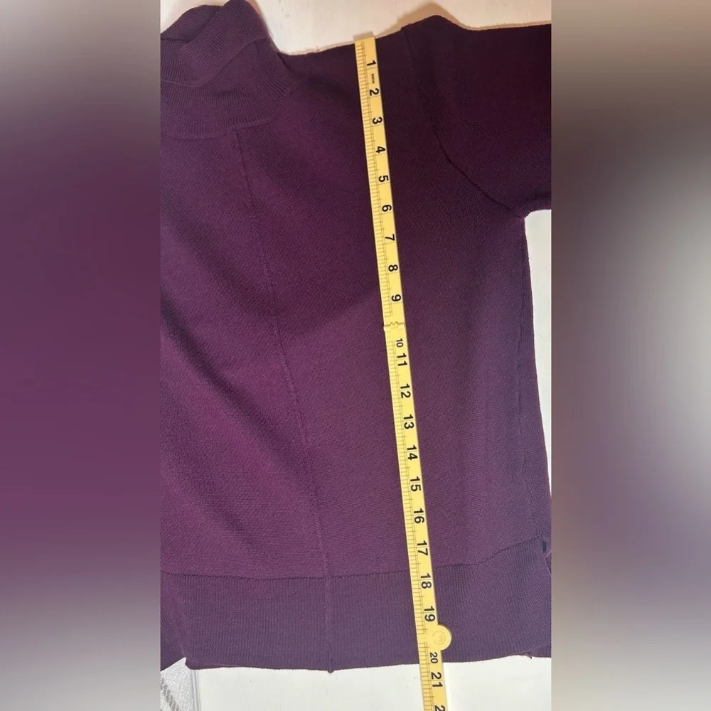 Sea New York Burgundy Turtleneck Sweater Sz XS Old Money Quiet Luxury 100% Wool
